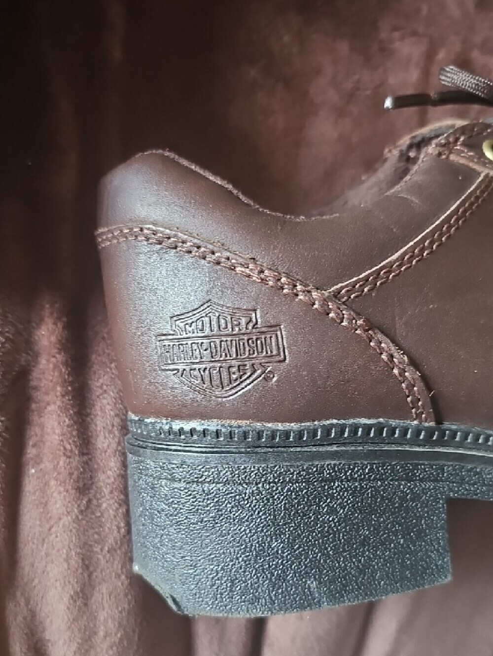 Harley-Davidson Brown Leather Lace-Up Women's Moto Boots - Picture 5 of 7